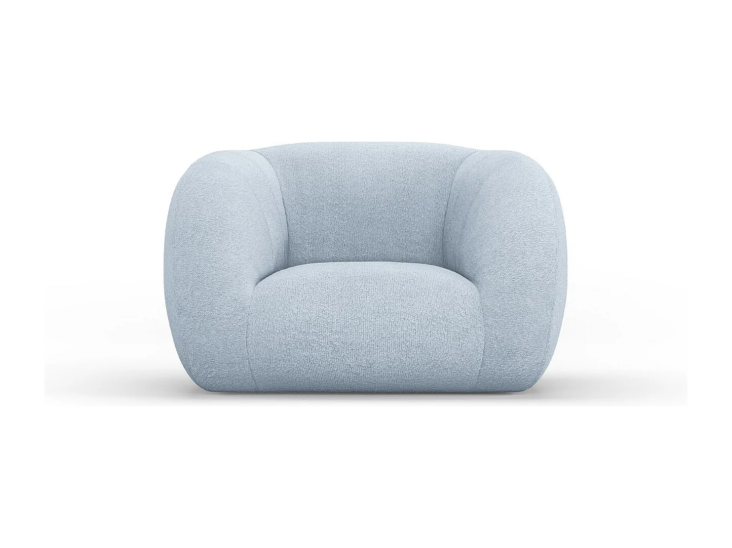 Cosmopolitan Design - Fauteuil "Essen" en bouclé bleu clair - 130x95x86cm