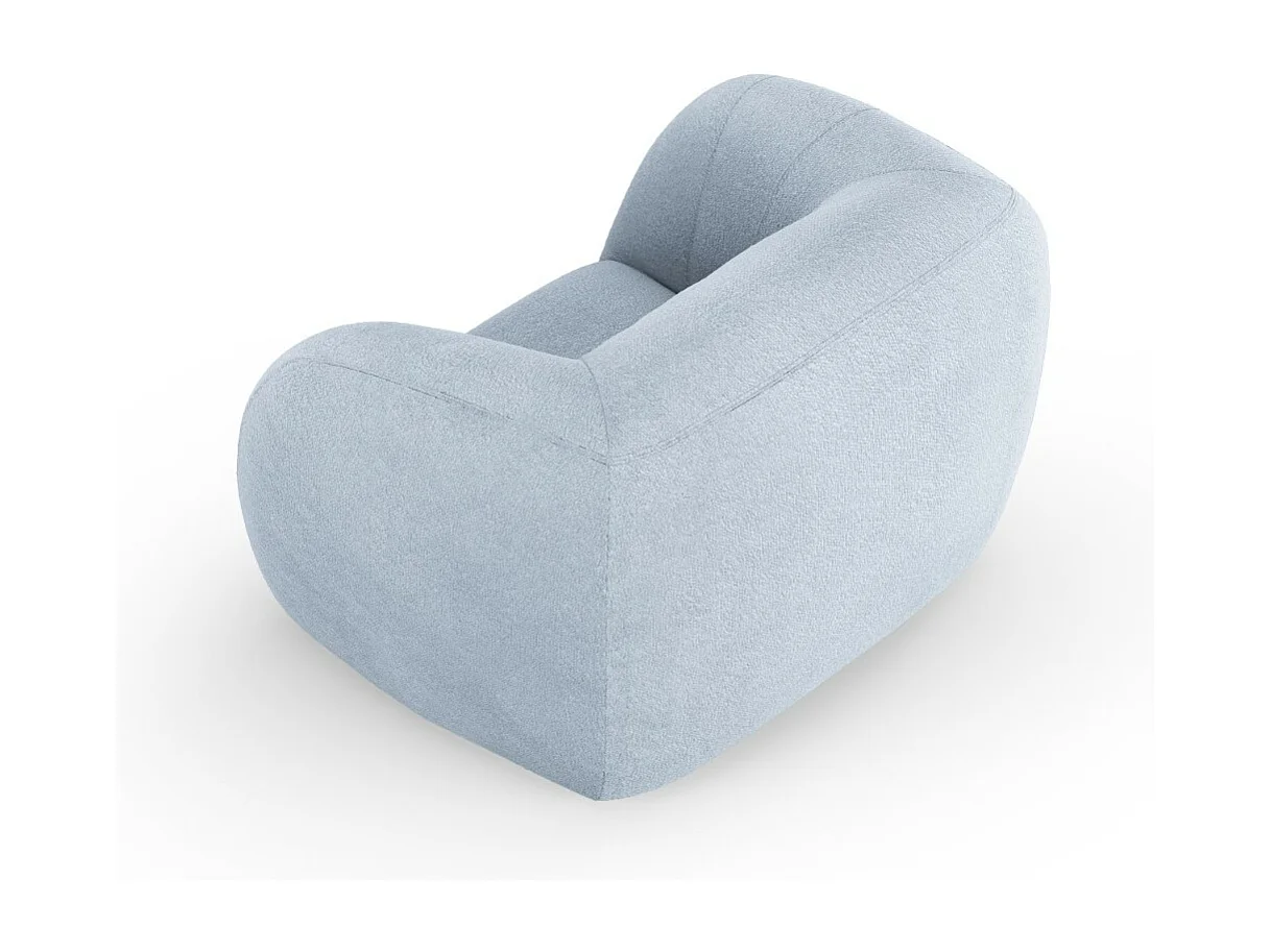Cosmopolitan Design - Fauteuil "Essen" en bouclé bleu clair - 130x95x86cm