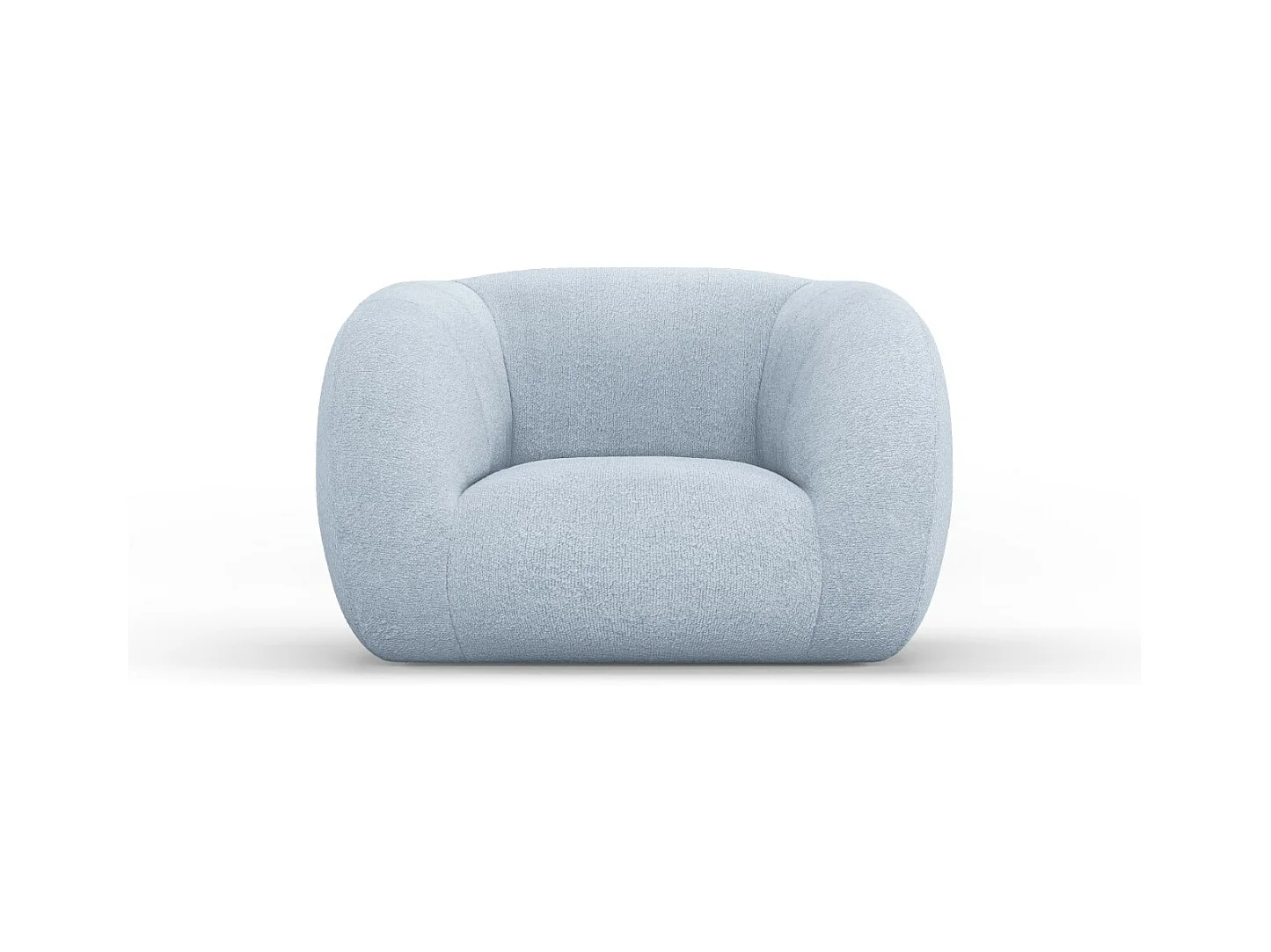 Cosmopolitan Design - Fauteuil "Essen" en bouclé bleu clair - 130x95x86cm