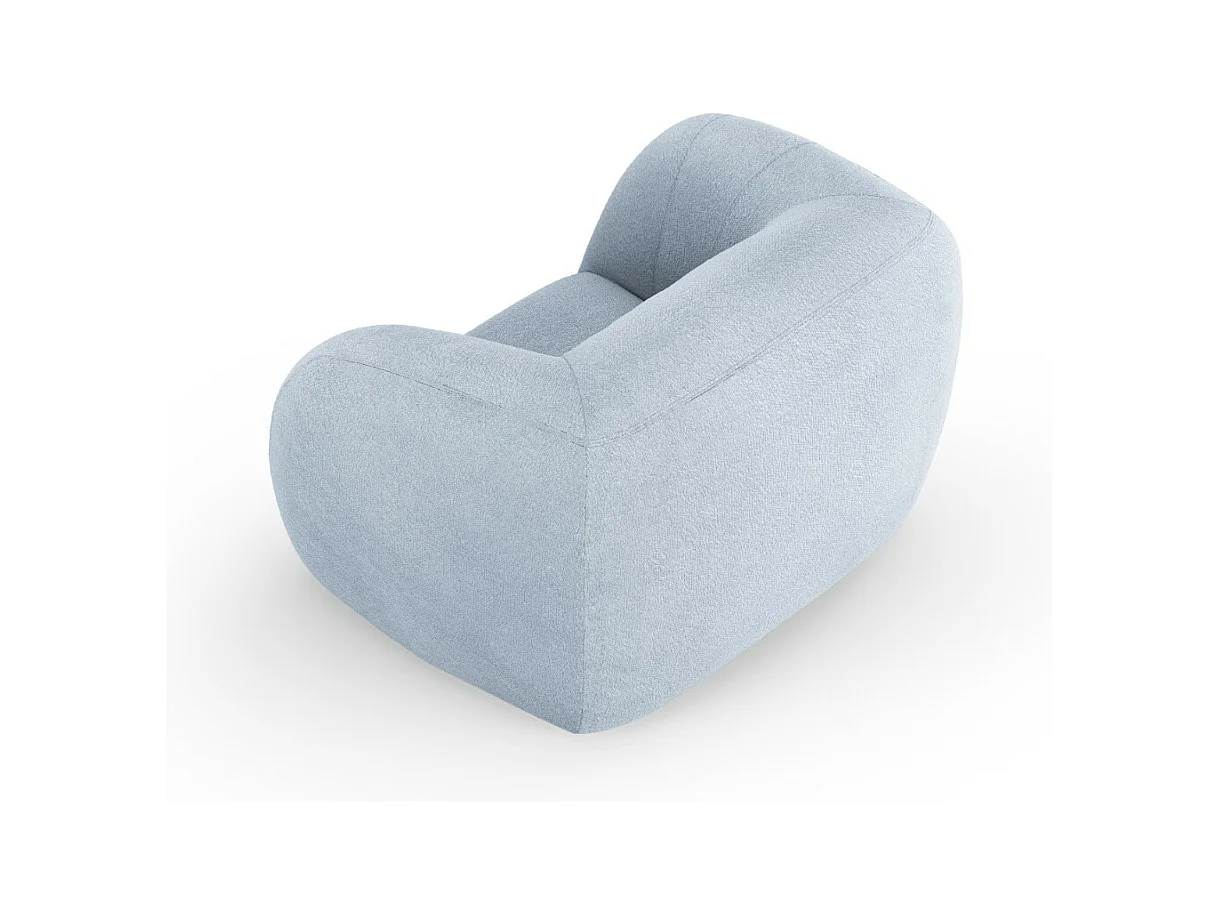 Cosmopolitan Design - Sillón "Essen" de tejido bouclé azul claro - 130x95x86cm
