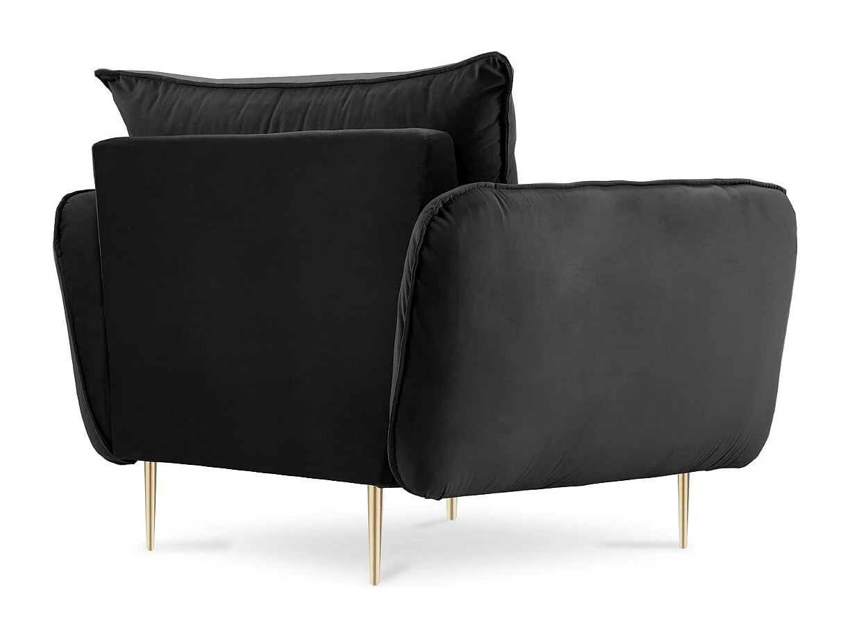 Cosmopolitan Design - Sessel "Vienna" aus Samt schwarz - 97x94x95cm