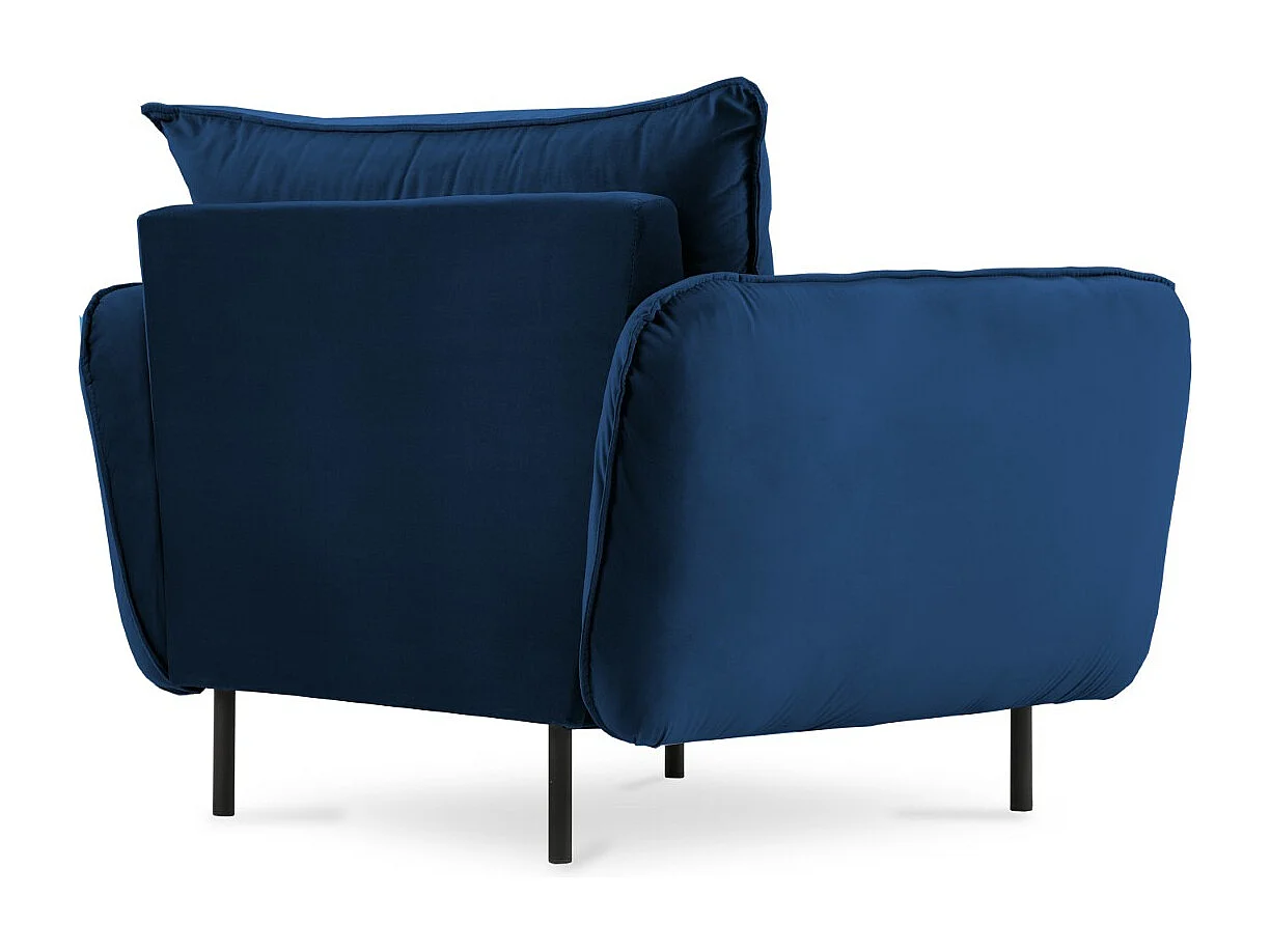 Cosmopolitan Design - Fauteuil "Vienna" en velours bleu roi - 97x94x95cm