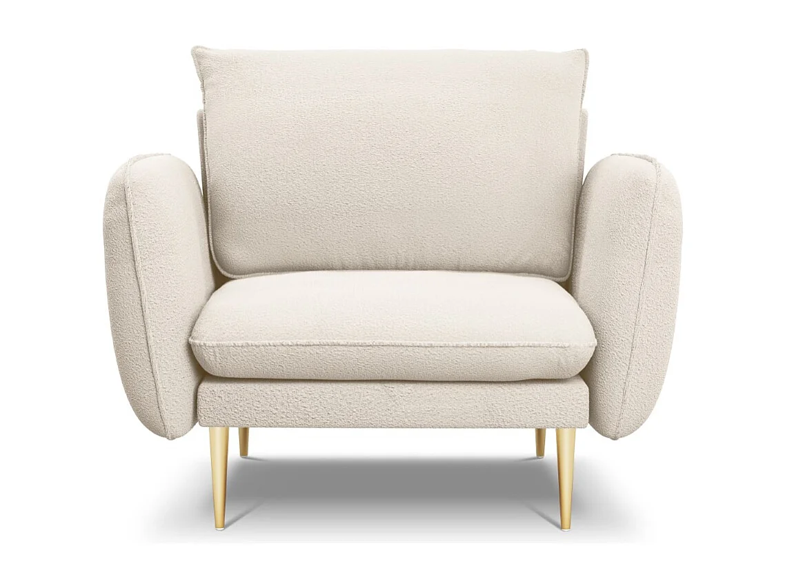 Cosmopolitan Design - Sillón "Vienna" de tejido bouclé beige - 97x94x95cm