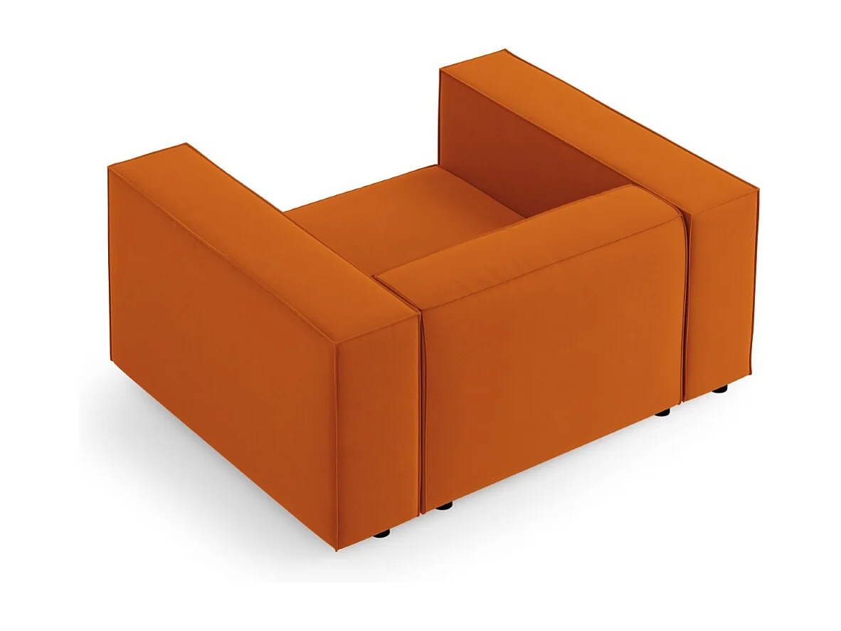 Cosmopolitan Design - Fotel, "Arendal" welur, terakota - 124x102x70cm