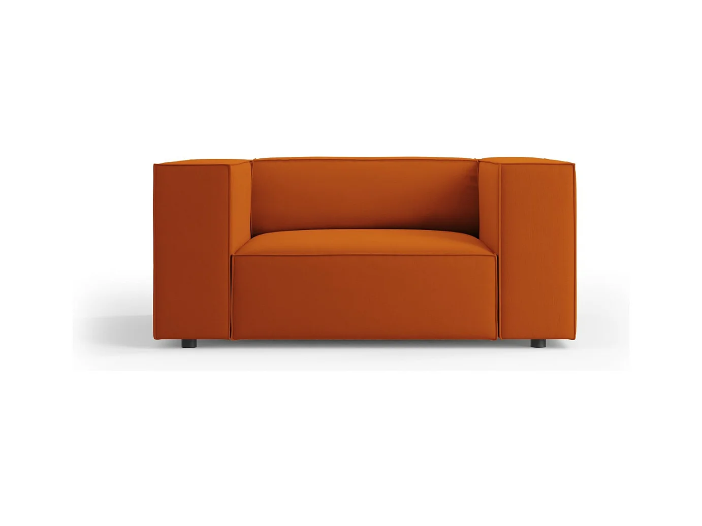 Cosmopolitan Design - Fauteuil "Arendal" Flueel, Terracotta - 124x102x70cm