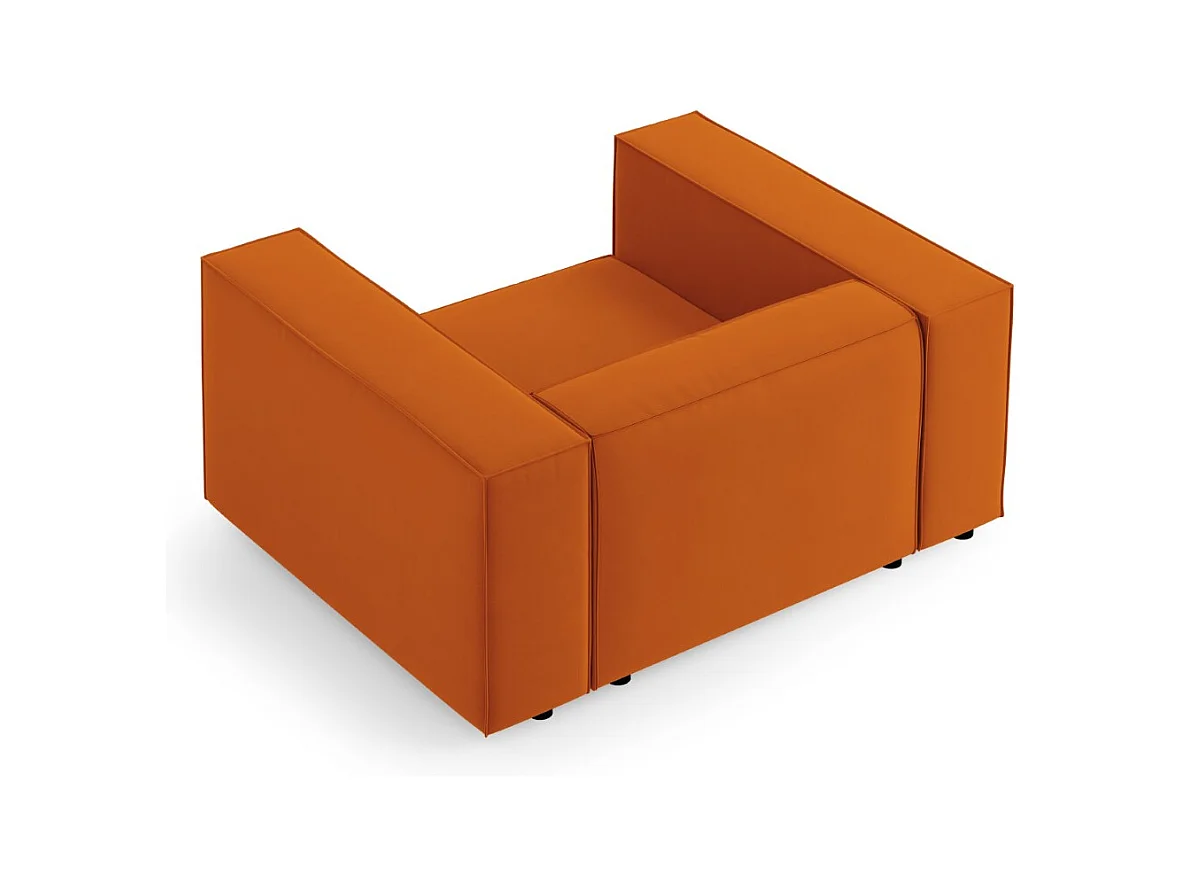 Cosmopolitan Design - Sessel "Arendal" aus Samt terrakotta - 124x102x70cm