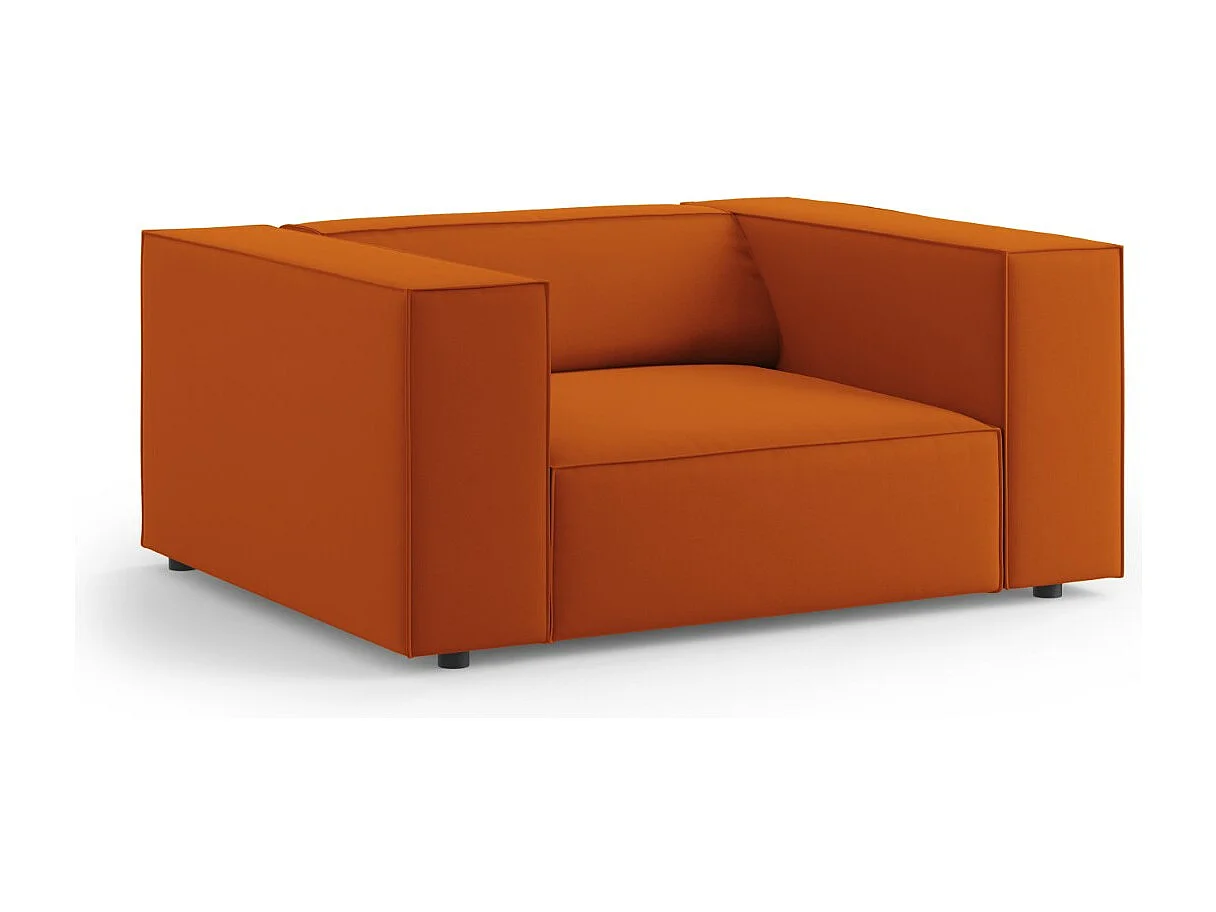 Cosmopolitan Design - Fauteuil "Arendal" en velours terracotta - 124x102x70cm