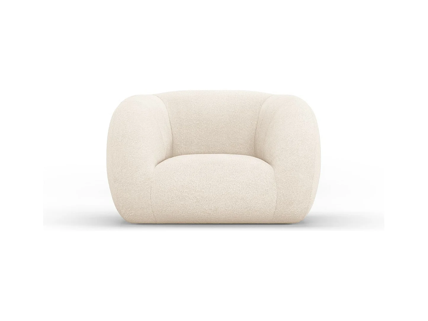 Cosmopolitan Design - Fauteuil "Essen" en bouclé beige - 130x95x86cm