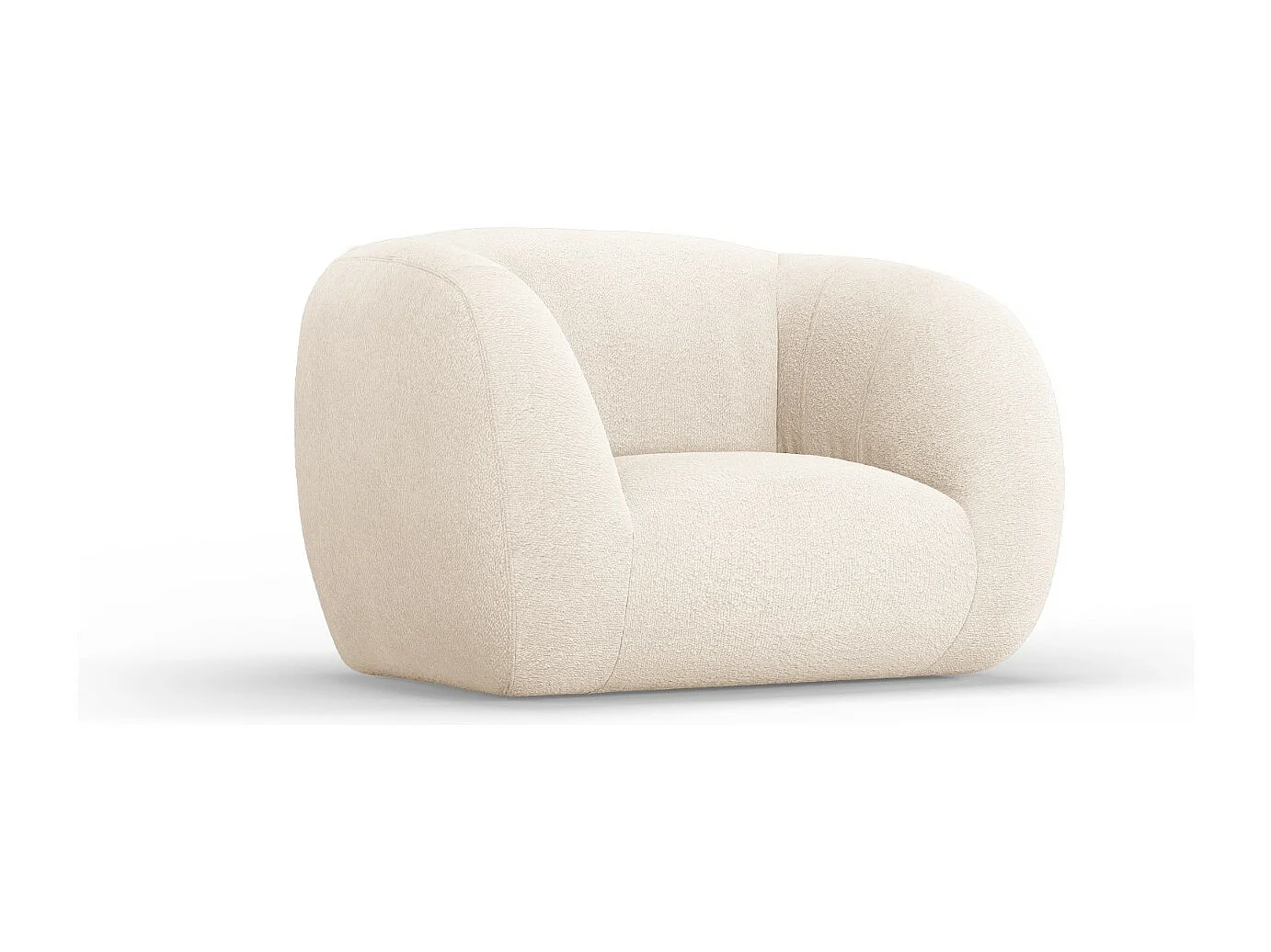 Cosmopolitan Design - Fauteuil "Essen" en bouclé beige - 130x95x86cm