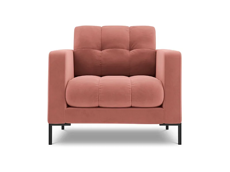 Cosmopolitan Design - Fauteuil "Bali" Flueel, Roze - 87x92x75cm