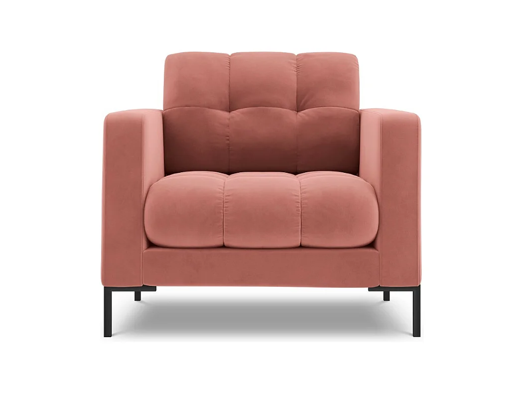 Cosmopolitan Design - Fauteuil "Bali" Flueel, Roze - 87x92x75cm