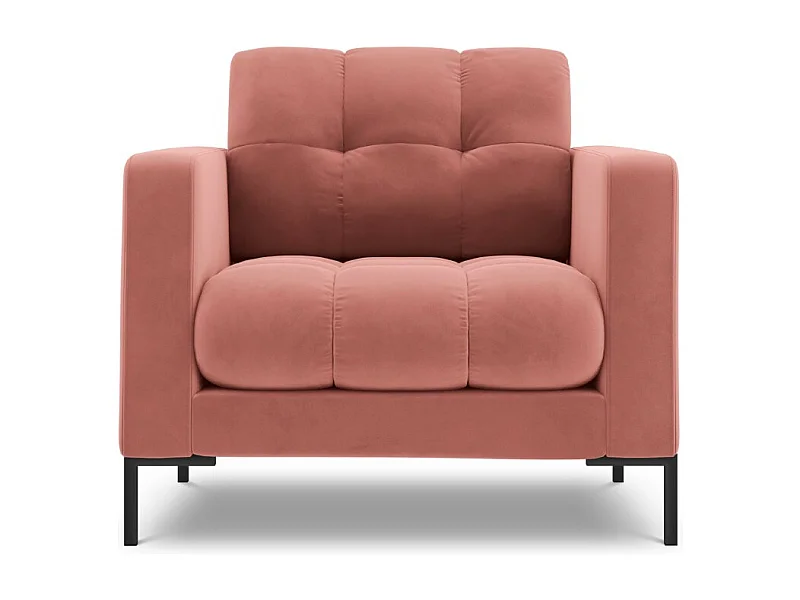 Cosmopolitan Design - Fauteuil "Bali" en velours rose - 87x92x75cm