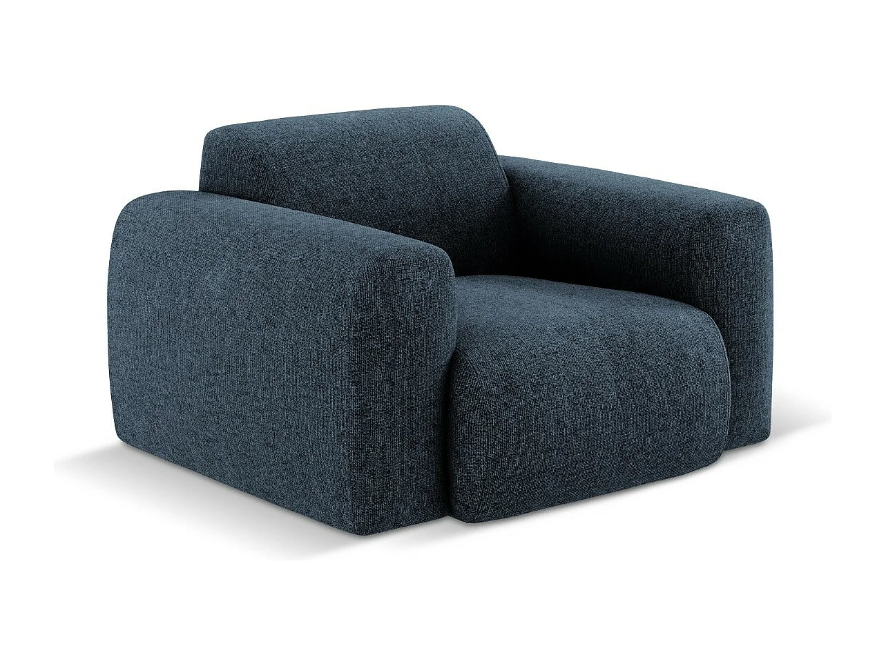 Cosmopolitan Design - Fauteuil "Nolio" 2 places en chenille bleu roi - 105x95x72cm