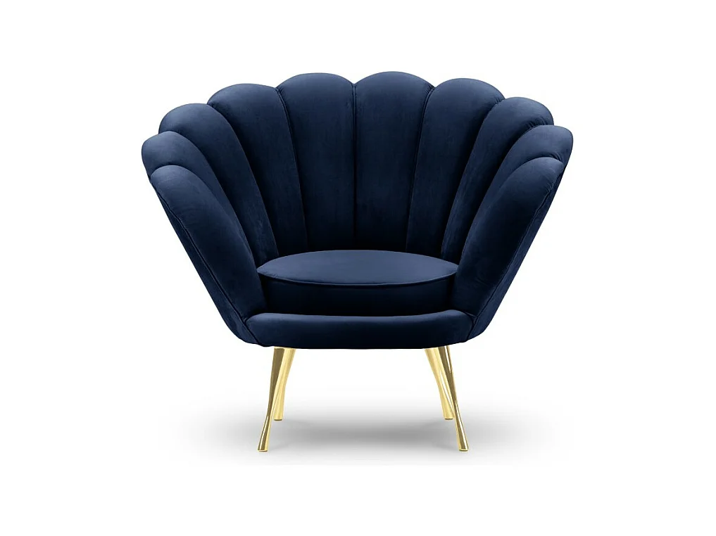 Cosmopolitan Design - Sessel "Kingston" aus Samt königsblau - 98x78x76cm