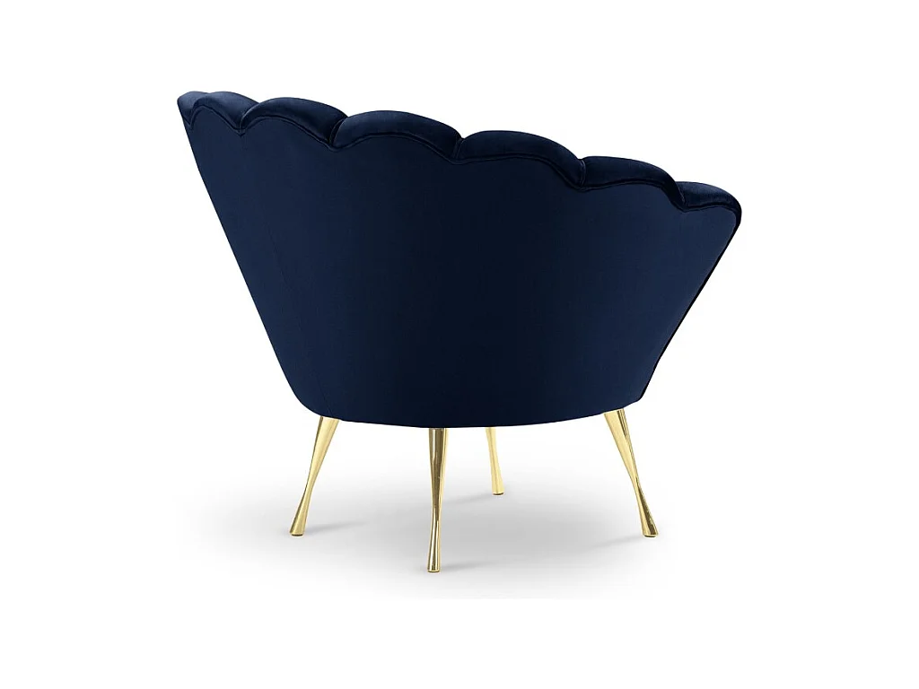 Cosmopolitan Design - Sessel "Kingston" aus Samt königsblau - 98x78x76cm