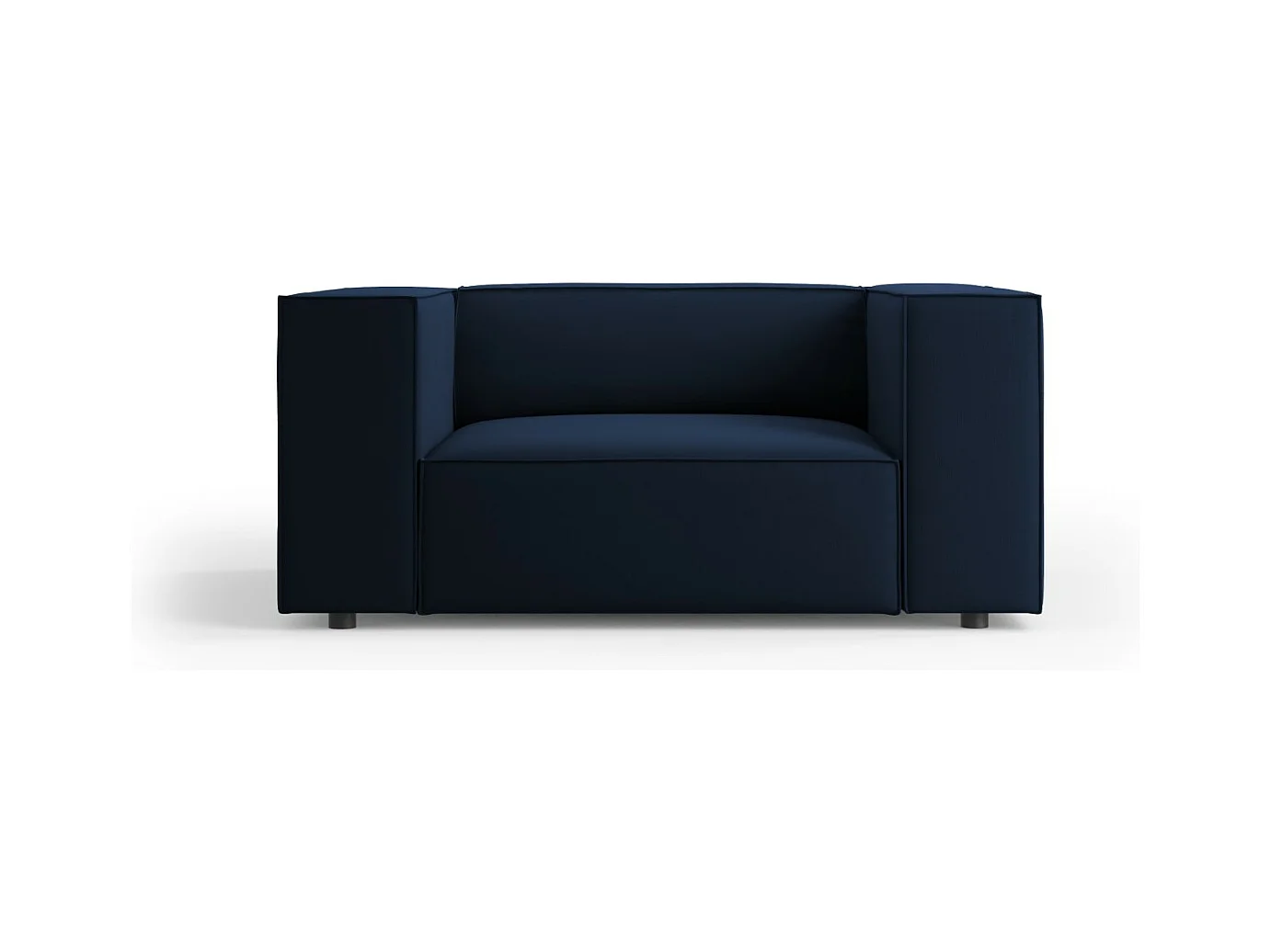 Cosmopolitan Design - Sessel "Arendal" aus Samt königsblau - 124x102x70cm
