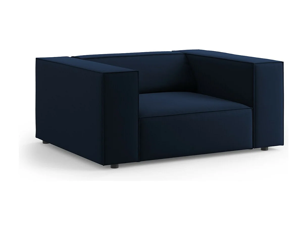 Cosmopolitan Design - Poltrona "Arendal" em veludo azul real - 124x102x70cm