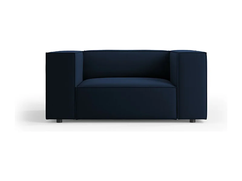 Cosmopolitan Design - Fauteuil "Arendal" en velours bleu roi - 124x102x70cm