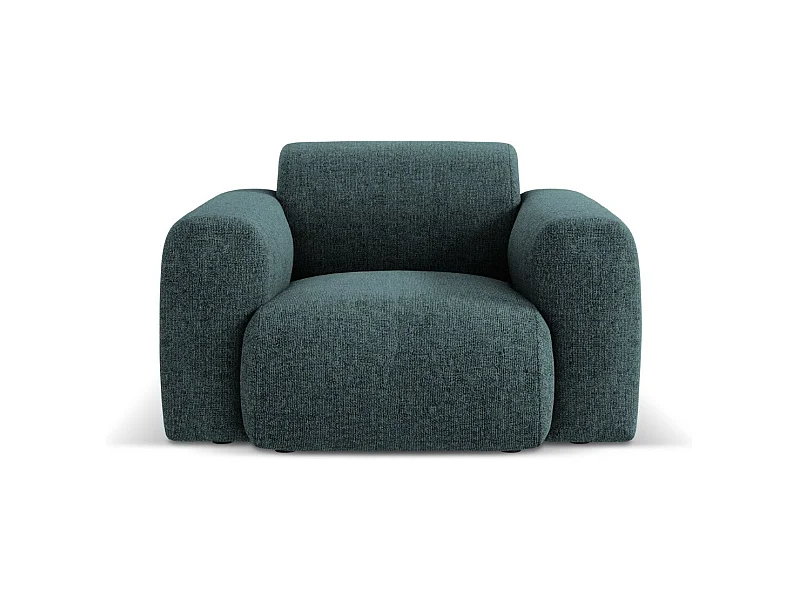 Cosmopolitan Design - 2-Sitzer Sessel "Nolio" aus Chenille-Stoff petrol - 105x95x72cm