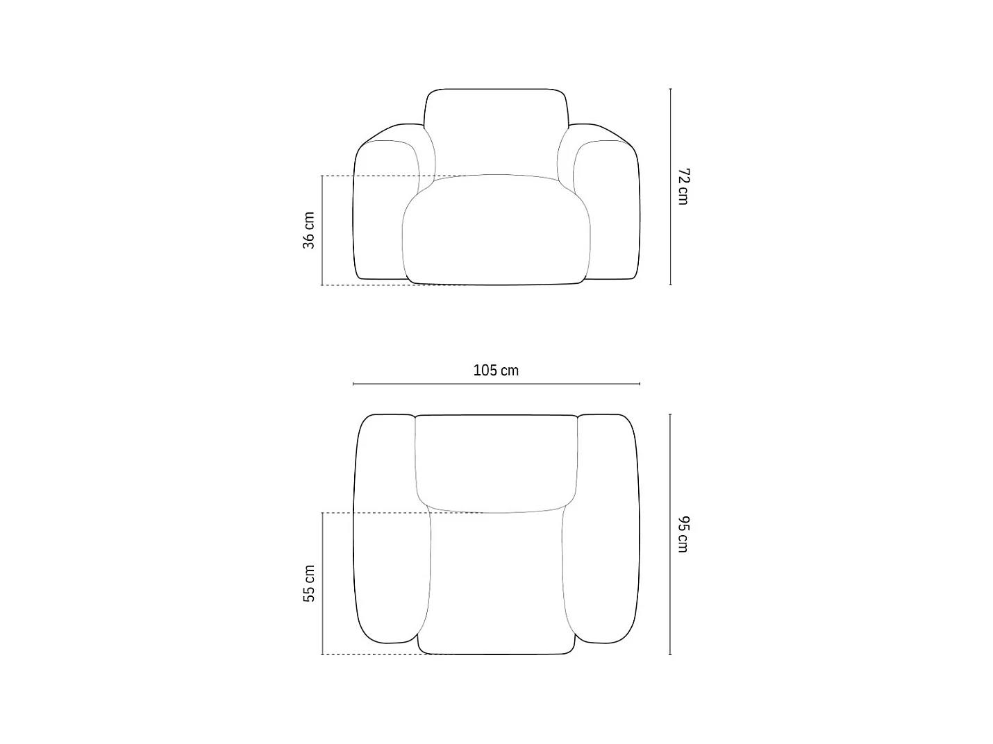 Cosmopolitan Design - Fotel, "Nolio" 2 miejsca szenil, petrol - 105x95x72cm