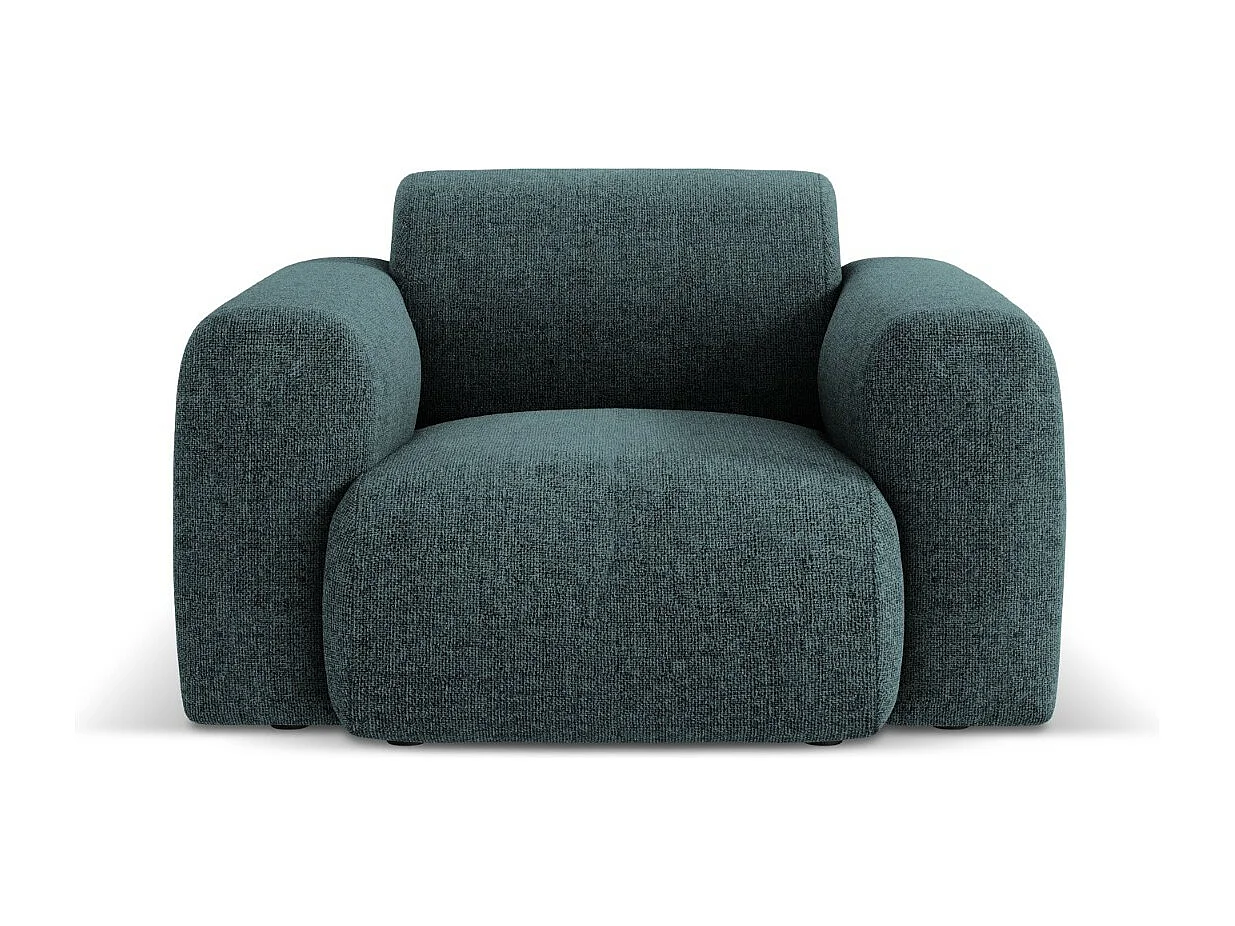Cosmopolitan Design - Fauteuil "Nolio" 2 places en chenille pétrole - 105x95x72cm