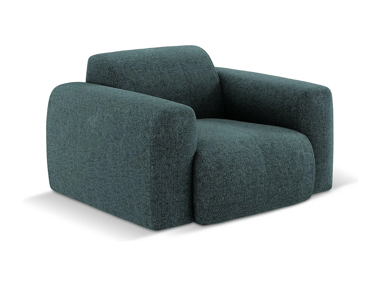Cosmopolitan Design - Fauteuil "Nolio" 2 places en chenille pétrole - 105x95x72cm