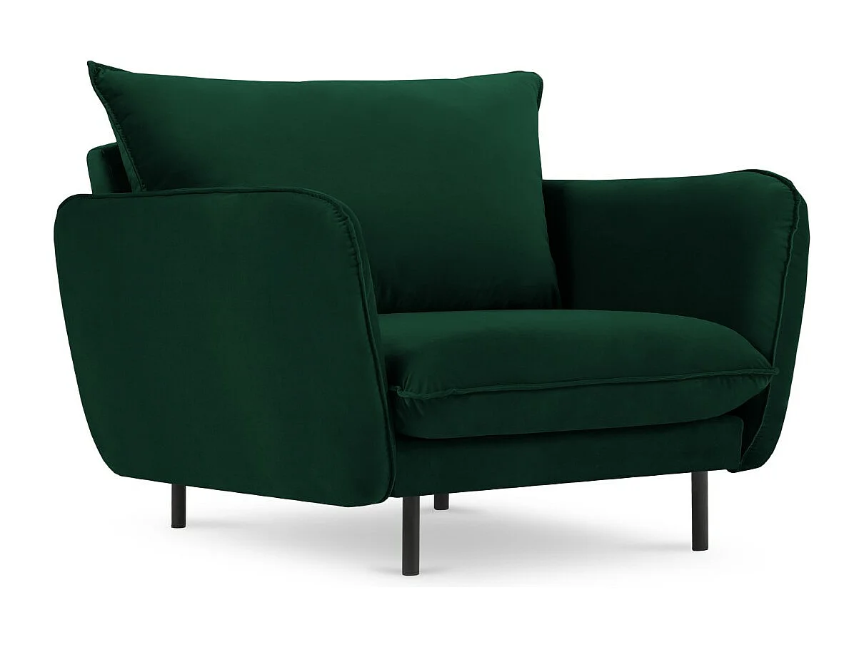 Cosmopolitan Design - Poltrona "Vienna" em veludo verde garrafa - 97x94x95cm
