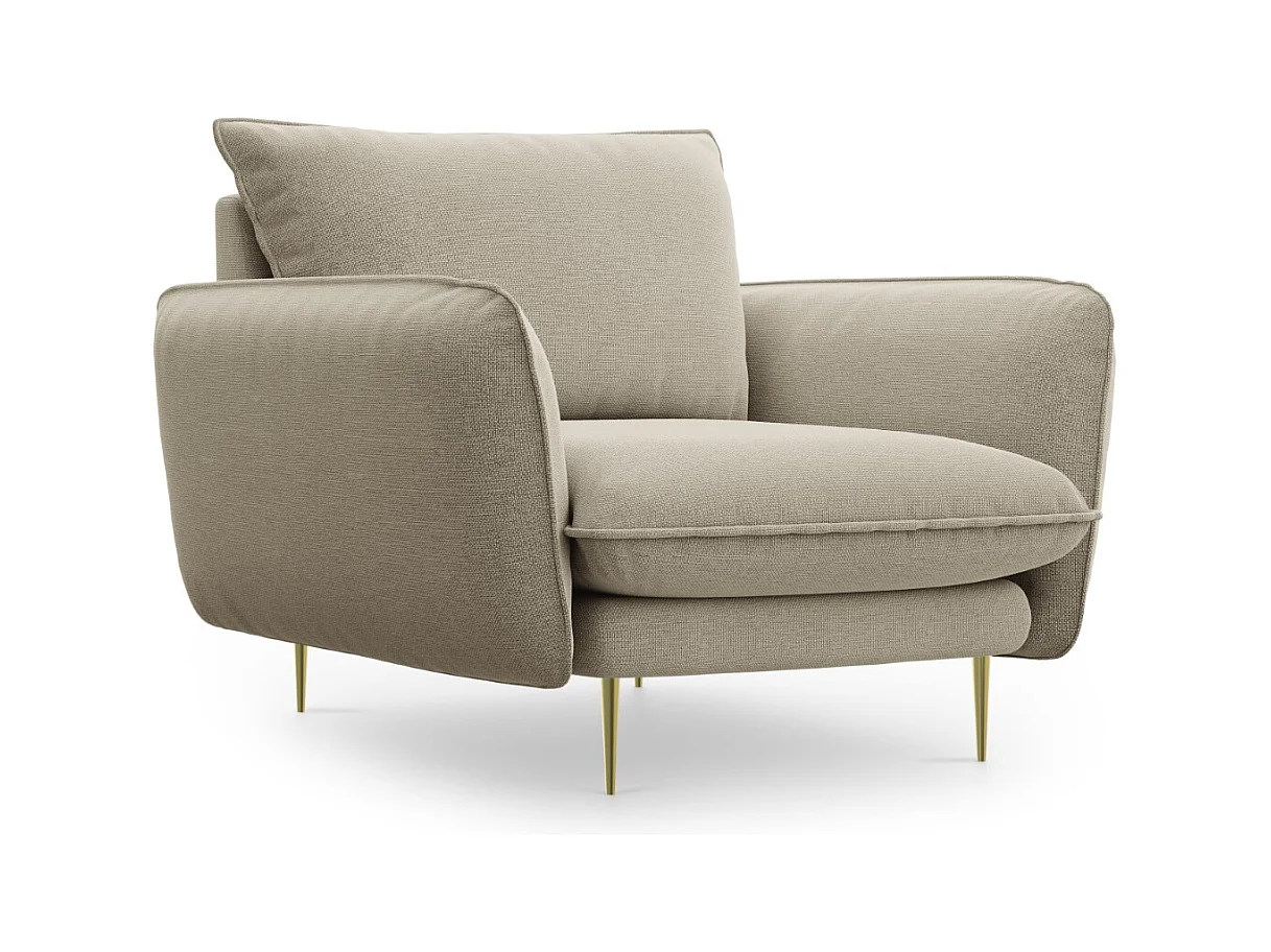 Cosmopolitan Design - Fauteuil "Vienna" Structurele stof, Beige - 97x94x95cm