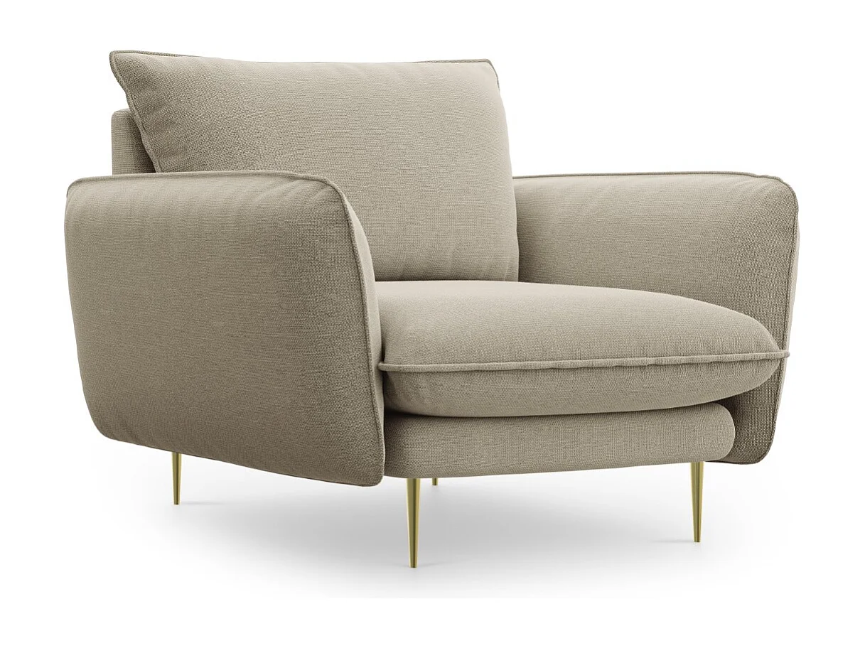 Cosmopolitan Design - Fauteuil "Vienna" en tissu structurel beige - 97x94x95cm