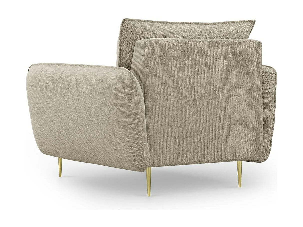 Cosmopolitan Design - Fauteuil "Vienna" en tissu structurel beige - 97x94x95cm