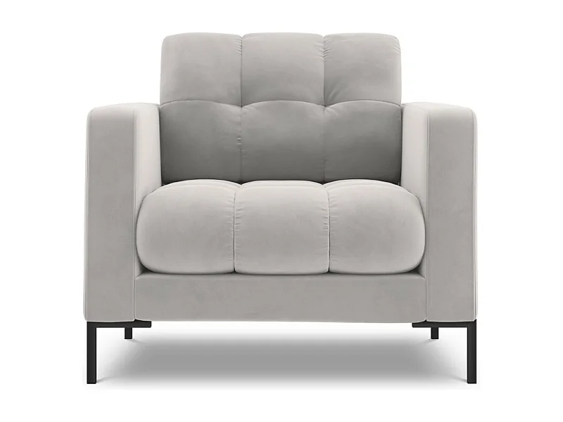 Cosmopolitan Design - Sessel "Bali" aus Samt silber - 87x92x75cm