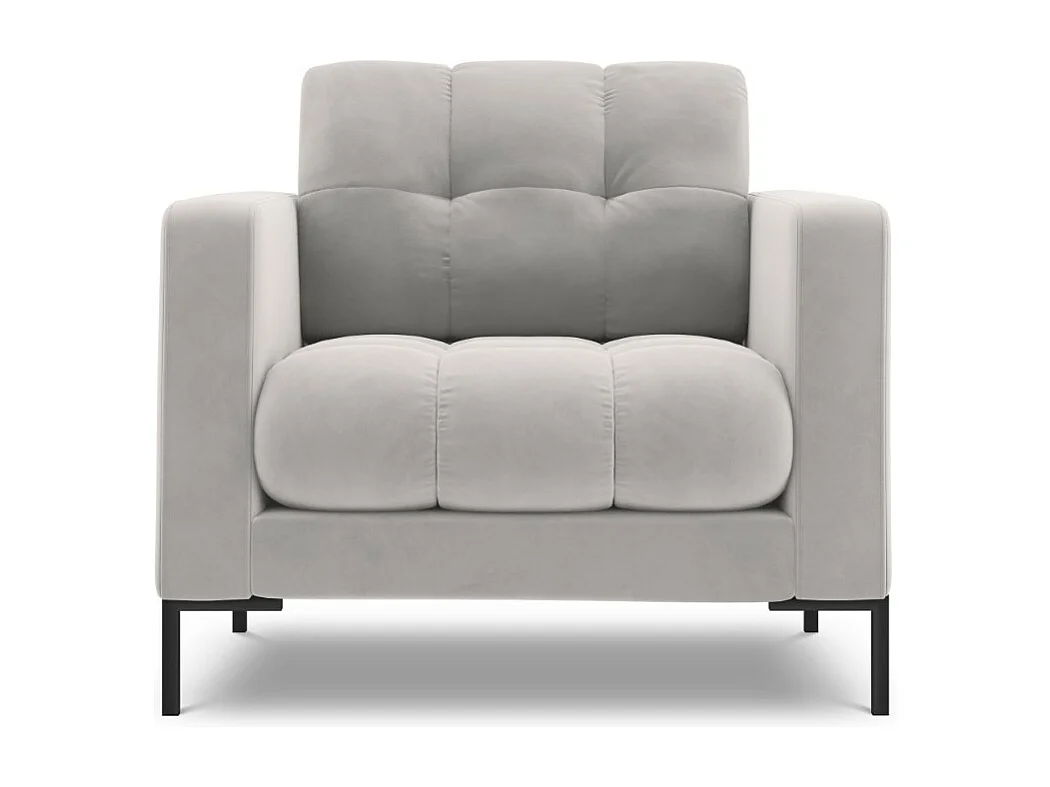 Cosmopolitan Design - Poltrona "Bali" in velluto argento - 87x92x75cm