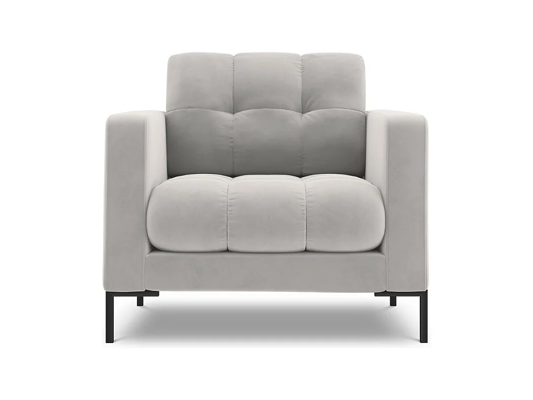 Cosmopolitan Design - Fauteuil "Bali" en velours argent - 87x92x75cm