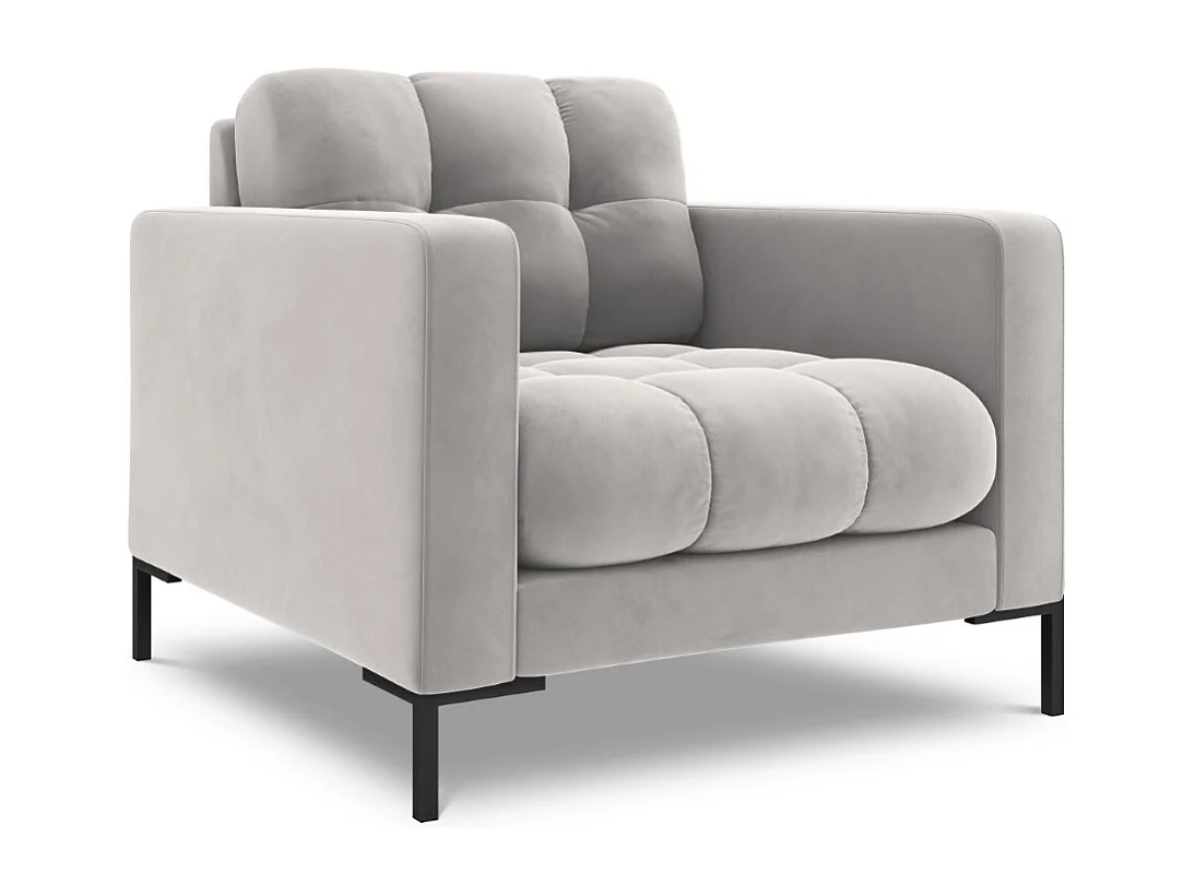 Cosmopolitan Design - Fauteuil "Bali" en velours argent - 87x92x75cm