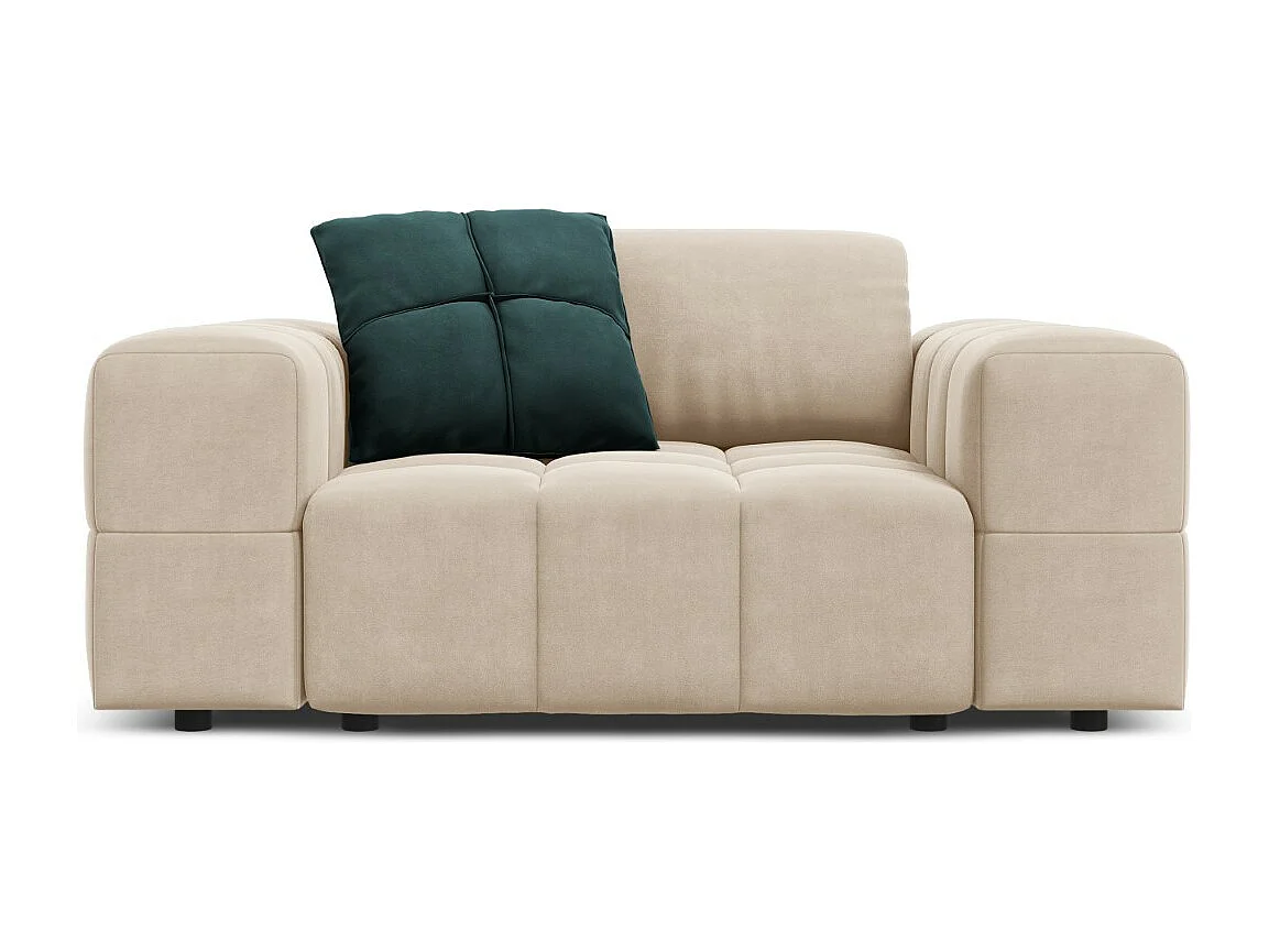 CXL by Christian Lacroix - Sessel "Luc" Sitzer aus Samt leichtes beige - 124x102x70cm