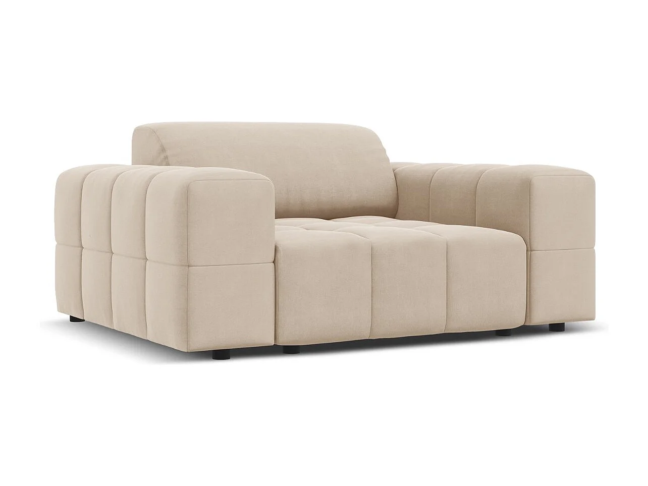 CXL by Christian Lacroix - Sessel "Luc" Sitzer aus Samt leichtes beige - 124x102x70cm