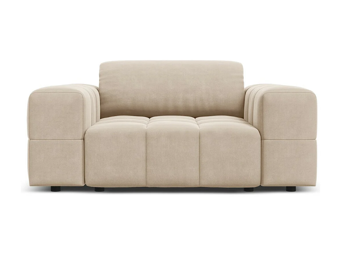 CXL by Christian Lacroix - Sessel "Luc" Sitzer aus Samt leichtes beige - 124x102x70cm