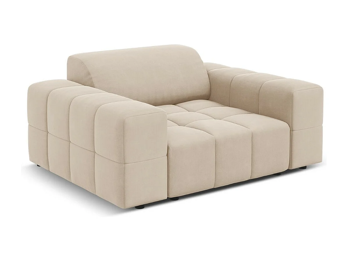 CXL by Christian Lacroix - Sessel "Luc" Sitzer aus Samt leichtes beige - 124x102x70cm