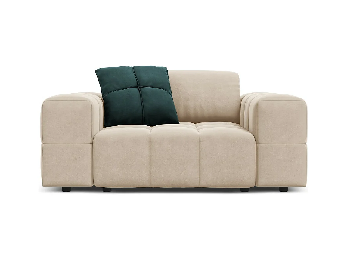 CXL by Christian Lacroix - Fauteuil "Luc" en velours beige clair - 124x102x70cm