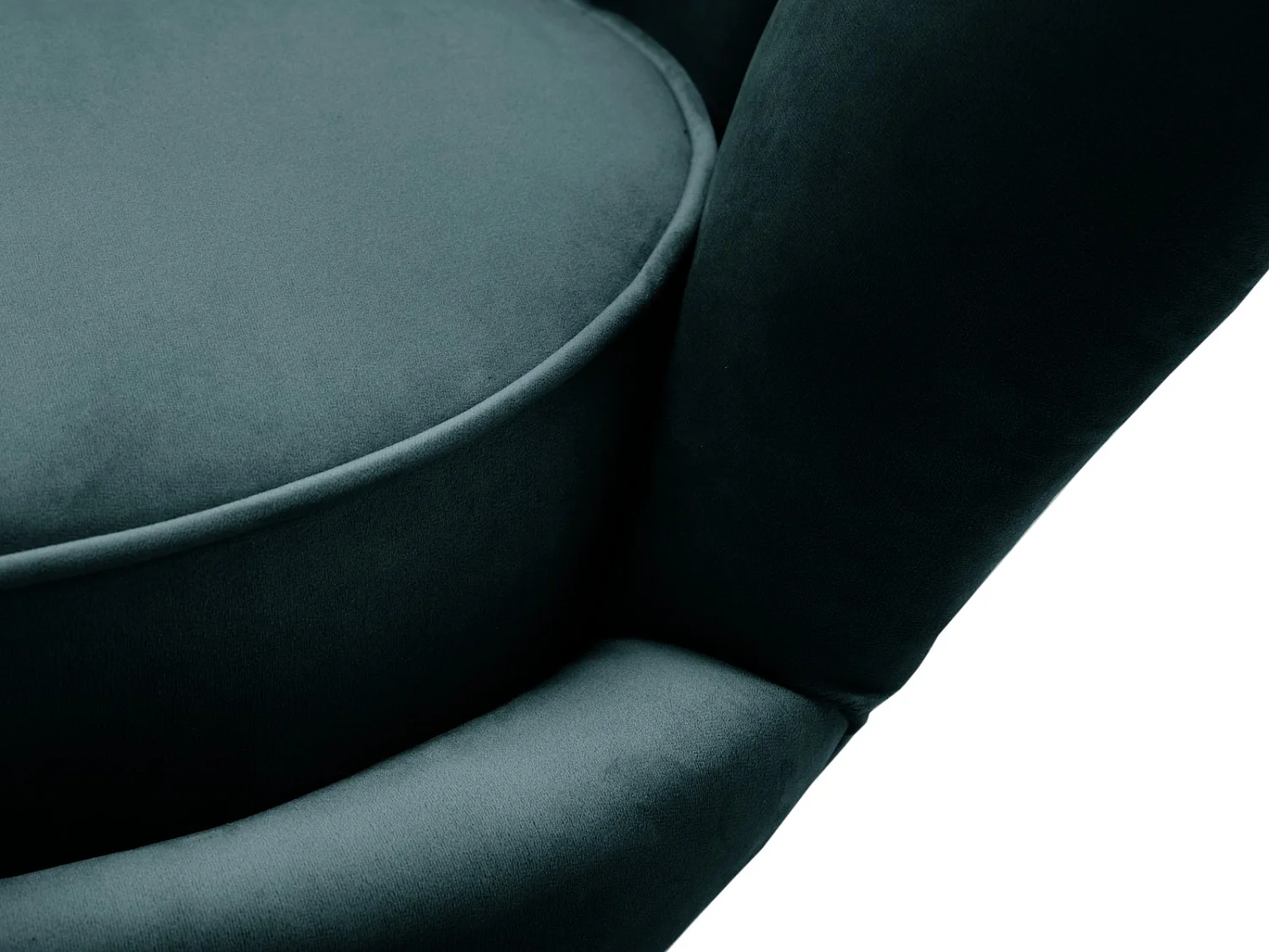 Cosmopolitan Design - Fauteuil "Kingston" en velours pétrole - 98x78x76cm