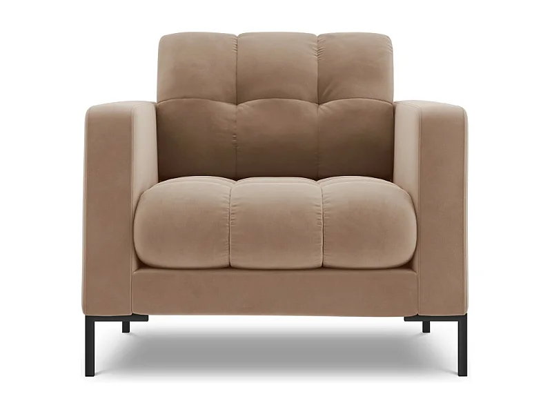 Cosmopolitan Design - Fauteuil "Bali" en velours beige - 87x92x75cm