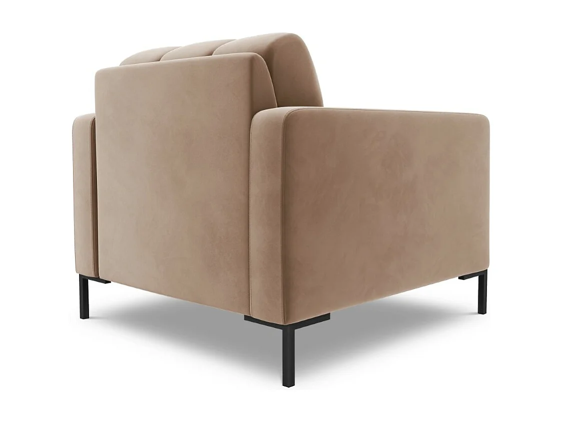 Cosmopolitan Design - Fauteuil "Bali" en velours beige - 87x92x75cm