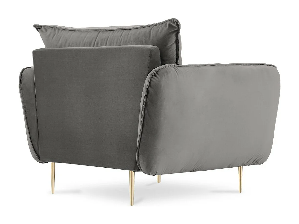 Cosmopolitan Design - Fotel, "Vienna" welur, szary jasny - 97x94x95cm