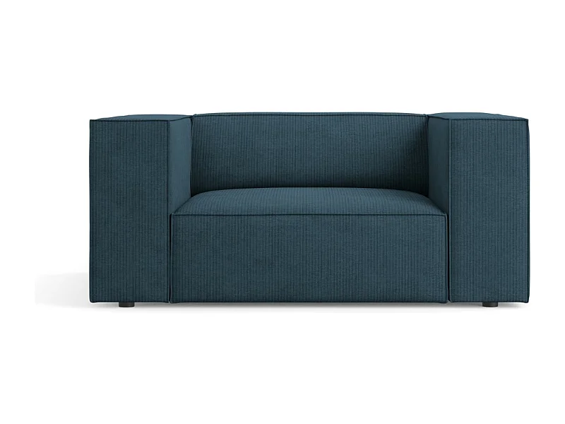 Cosmopolitan Design - Fauteuil "Arendal" Chenille met ribbeleffect, Marineblauw - 124x102x70cm