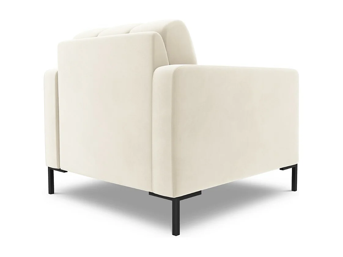 Cosmopolitan Design - Fauteuil "Bali" en velours beige clair - 87x92x75cm