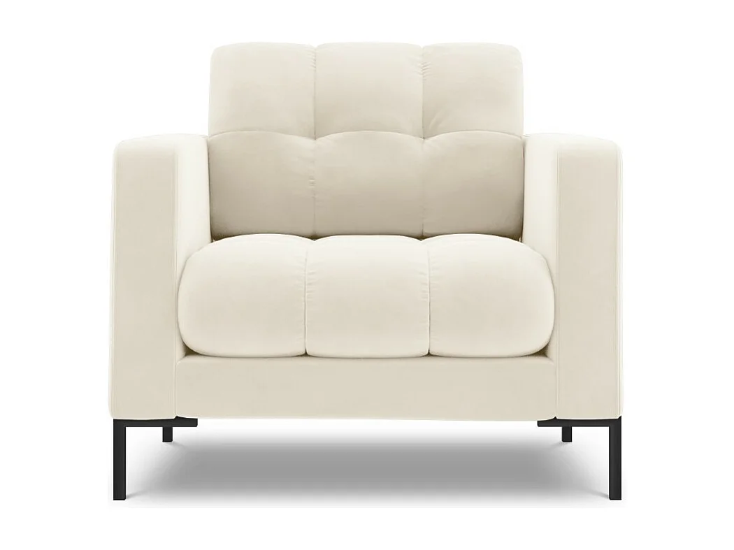 Cosmopolitan Design - Fauteuil "Bali" en velours beige clair - 87x92x75cm