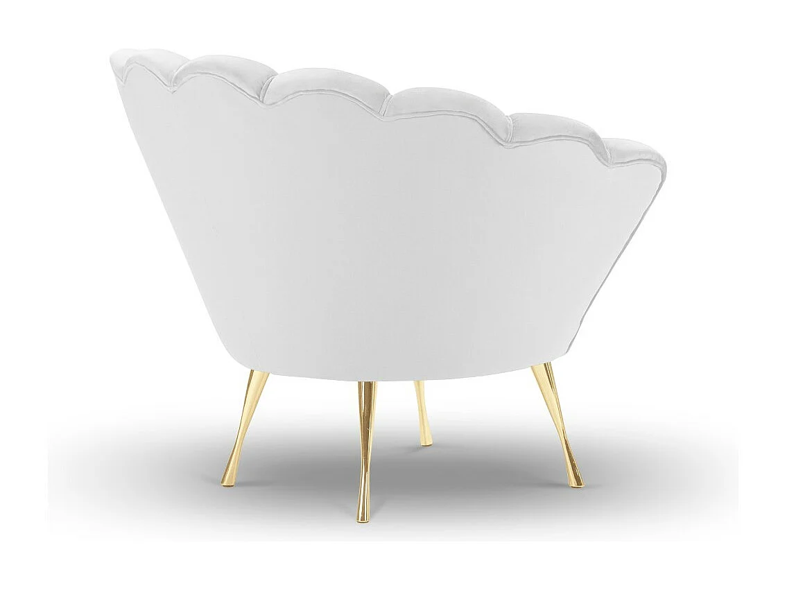 Cosmopolitan Design - Fauteuil "Kingston" en velours gris clair - 98x78x76cm