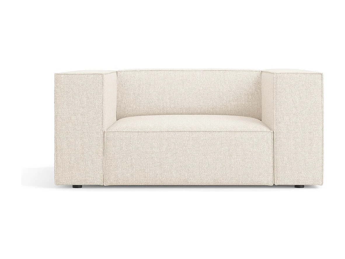 Cosmopolitan Design - Fauteuil "Arendal" en chenille beige clair - 124x102x70cm