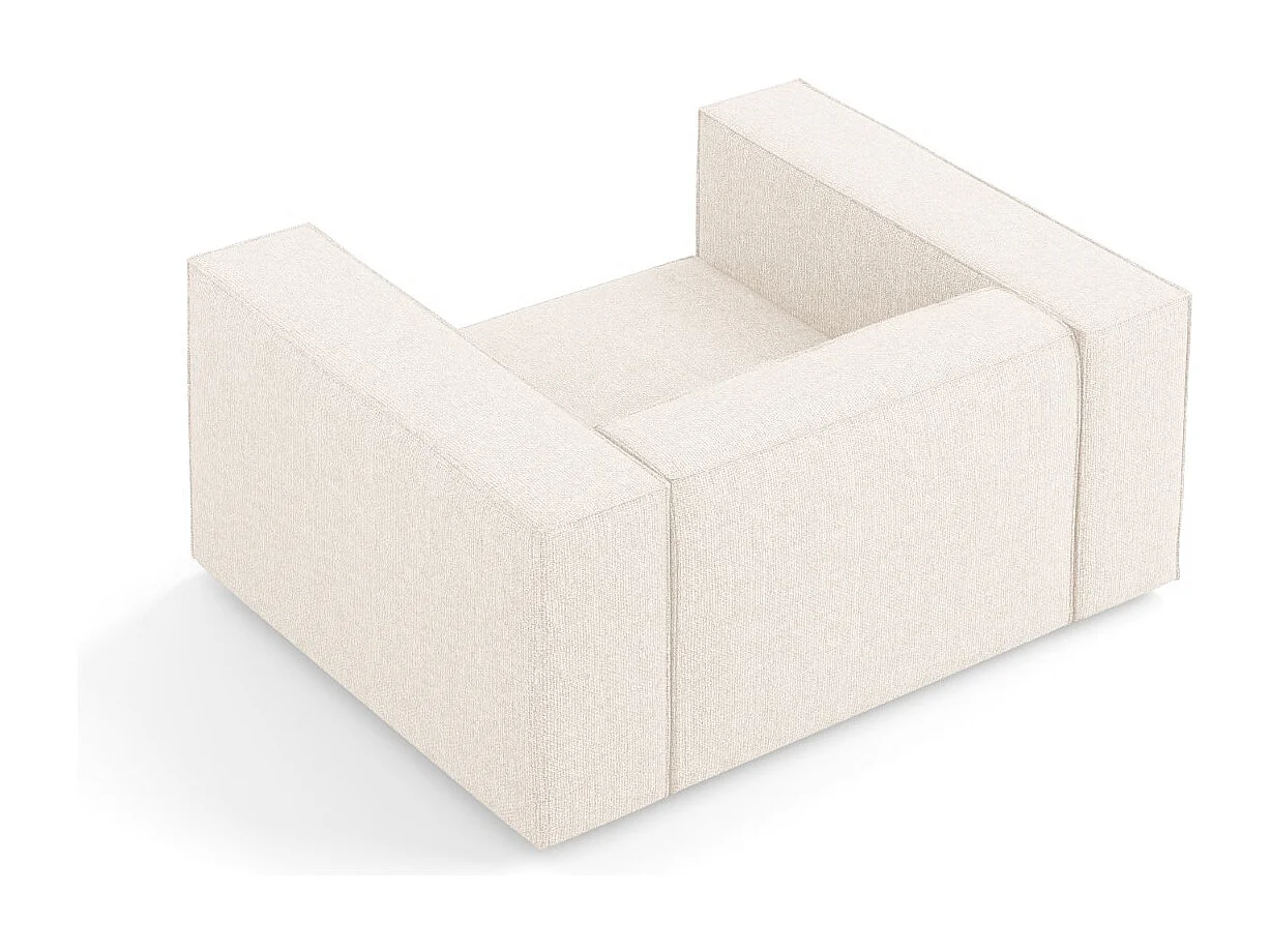 Cosmopolitan Design - Fauteuil "Arendal" en chenille beige clair - 124x102x70cm