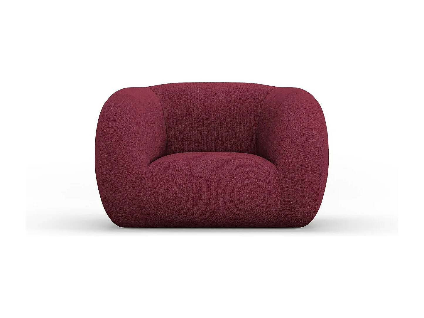 Cosmopolitan Design - Fauteuil "Essen" en bouclé bordeaux - 130x95x86cm